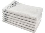 Gaestehandtuecher DYCKHOFF "Wave", silber, B:30cm L:50cm, Frottier, Baumwolle, Handtücher, Gaestehandtuecher, mit Jacquard-Bordüre