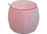 Stauraumhocker HOME AFFAIRE, rosa, B:49cm H:46cm T:49cm, Samtbezug 100% Polyester, Hocker, Stauraumhocker