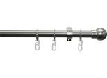Gardinenstange GARDINIA "Set Metall", grau (edelstahl, op), L:220cm, Metall, Gardinenstangen, Gardinenstange, 1-Lauf