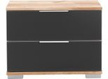 Nachtkommode WIMEX "Easy", grau (plankeneichefarben, grauglas), B:52cm H:40cm T:38cm, Sideboards, Nachtkommode