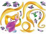 Wandtattoo KOMAR "Rapunzel - Größe 100 x 70 cm", lila (lila, gelb), B:100cm H:70cm, Folie, Wandtattoos, Wandtattoo, selbstklebend, Wandsticker, Kinderzimmer