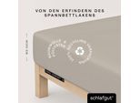 Spannbettlaken SCHLAFGUT "Cool Contact", beige (sand mid), L:200cm, Microfaser, Obermaterial: 100% Polyester, Bettlaken, Spannbettlaken, 100% gekämmte Mikrofaser