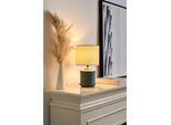 PAULEEN Tischleuchte "Glowing Midnight max20W beige/green matt 230V Stoff/Keramik", grün (beige, grün), 1, Ø 18cm H: 31cm, Leuchten, E14, Tischleuchte