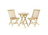 Garten-Essgruppe VCM "3-tlg. Sitzgruppe Garten Tisch Stuhl Holz Teak", braun, B:46cm, Obermaterial: 100% Holz Wood., Sitzmöbel-Sets, Garten-Essgruppe
