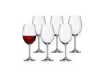 Rotweinglas LEONARDO "Bordeauxgläser Daily 190 ml 6er Set transparent", bunt (transparent), Glas, Trinkgefäße, Rotweinglas