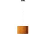BRILLIANT Pendelleuchte "Tony", gelb, 1, Ø 35cm, 1 Stk., Leuchten, mit Cord-Lampenschirm, 150 x 35 cm, E27, kürzbar, Textil, Pendelleuchte