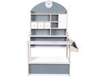 Kaufladen ROBA "Verkaufsstand, weiß/grau/naur", grün (natur, weiß, grün), Kaufläden, KinderB:80cm H:113cm T:73cm, Kaufladen, mit Uhr, B:80cm H:113cm T:73cm