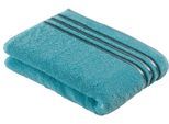 Badetuch VOSSEN "Cult de Luxe", blau (light azure), B:67cm L:140cm, Walkfrottee, Walkfrottee, Handtücher, Badetuch, mit Glanzbordüre
