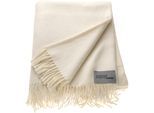 Wohndecke "Basics", beige (creme), B:140cm L:200cm, Baumwolle, Polyacryl, SCHÖNER WOHNEN-KOLLEKTION, Wohndecken, Wohndecke, mit Fransen, Kuscheldecke