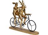Dekoobjekt KARE DESIGN "Deko Objekt Tandem Rabbits 34cm", gold (goldfarben), B:42,5cm H:34cm T:10,5cm, Polyresin, Dekofiguren, Dekoobjekt