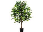 Kunstpflanze CREATIV GREEN "Ficus Benjamini", grün, H:120cm, Kunststoff, Polyester, Kunstpflanzen, Kunstpflanze