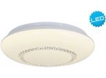 NÄVE LED Deckenleuchte "Pilsen", weiß, 1, Ø 41cm H: 10,5cm, 1 Stk., Leuchten, Acrylschirm mit Kristallelementen, incl LED´s warmweiß, D: 41cm, weiß, LED Deckenleuchte