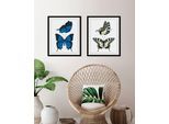 Bild QUEENCE "Amanda", blau (farbe rahmen: schwarz, farbe bild(er): blau), B:40cm H:50cm, Acrylglas, Holz, Papier, Bilder, Bild, HD Premium Poster-Druck inkl. Holzrahmen