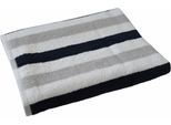 Badetuch DYCKHOFF "Planet Streifen", schwarz-weiß (grau), B:70cm L:140cm, Walkfrottee, Obermaterial: 100% Baumwolle, Handtücher, Badetuch, mit Streifen