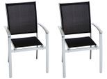Gartensessel MERXX "Milano", silber (schwarz, silber), B:57cm H:90cm T:56cm, Obermaterial: 100% Polyester, Sessel, Gartensessel, B/T/H: 57x56x90 cm
