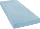 Spannbettlaken JANINE "ELASTIC 5002", blau (perlblau), L:200cm, Jersey-Elasthan, Obermaterial: 95% Baumwolle, 5% Elasthan, Bettlaken, Spannbettlaken, für Matratzen bis 35 cm Höhe, 95% Baumwolle, hochwertig, langlebig