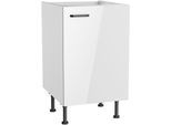 Spülenschrank KOCHSTATION "KS-Paula", weiß glanz, weiß, B:50cm H:87cm T:58,4cm, Schränke, Spülenschrank, 50 cm breit, 87 cm hoch, mit 1 Tür