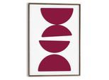 Wandbild REINDERS "Halbkreise in Burgund", rot (farbe bild(er): rot), B:50cm H:70cm T:3cm, Bilder, Wandbild, Wohnzimmer - Rot - MDF - Abstrakt - 50x70 cm