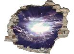 Wandtattoo QUEENCE "lila Wolken", lila, B:60cm H:50cm T:0,1cm, Wandtattoos, Wandtattoo, Wandsticker, Wandbild, selbstklebend, 3D, Wanddurchbruch