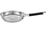 Bratpfanne RÖSLE "SILENCE PRO", silber (silberfarben, schwarz), B:25,6cm H:9,5cm L:46,9cm Ø:24cm, Pfannen, Bratpfanne, natürliche Quarzversiegelung ohne PTFE/PFAS, Induktion