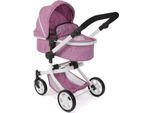 Kombi-Puppenwagen CHIC2000 "Mika", rosa (jeans pink), Puppenwagen, KinderB:41cm H:82cm T:73cm, Kunststoff, Metall, Stoff, Kombi-Puppenwagen, mit schwenkbaren Vorderrädern, B:41cm H:82cm T:73cm