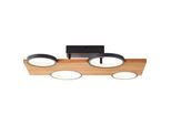 BRILLIANT LED Deckenleuchte "Cheesy", schwarz (matt schwarz, holz), H: 10cm, 1 Stk., Leuchten, 55 x 35 cm, 3400lm, 3000K, Holz/Metall, natur/schwarz, LED Deckenleuchte