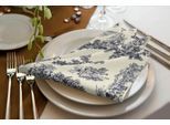 Stoffserviette ADAM "Good Old Days" Gr. 1, blau (dunkelblau, natur), B:30cm L:30cm, Obermaterial: 100% Baumwolle, Servietten, Stoffserviette, GOTS organic,zertifiziert durch CERES 0242Made in Germany