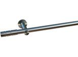 Gardinenstange INDEKO "Hamburg", silber (edelstahlfarben), L:100cm Ø:20mm, Metall, Gardinenstangen, Gardinenstange, Komplett-Set inkl. Montagematerial