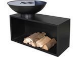 Holzkohlegrill BUSCHBECK "Planchagrill Giant", schwarz, B:115cm H:86cm T:80cm, Grills, Holzkohlegrill, BxH: 115x86cm
