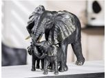 Tierfigur CASABLANCA BY GILDE "Figur Elefantenfamilie", schwarz, B:39,5cm H:26,5cm T:18,5cm, Kunstharz, Dekofiguren, Tierfigur