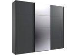 Kleiderschrank WIMEX "Mugano, Made in Germany, Lieferung bis in Deine Etage und Stellort", schwarz (grafit, griffe schwarz), B:270cm H:236cm T:65cm, Holzwerkstoff, Schränke, Kleiderschrank, 3 Schwebetüren, große Größen, mit oder ohne Spiegel, Metallgriffe