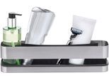 Organizer BLOMUS "NEXIO", silber (silberfarben), B:25cm H:8,5cm T:12cm, Edelstahl, Aufbewahrungsboxen, Organizer, Duschkorb, Edelstahl matt, 25 x 12 cm