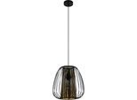 EGLO Hängeleuchte "CURASAO Pendellampe, Stahl und Textil, E27, IP20, Esstischlampe, Lampe", schwarz, Ø 33,5cm H: 110cm, 1 Stk., Leuchten, Elegante Hängelampe für Esszimmer, Küche oder Wohnzimmer, Hängeleuchte