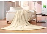 Wohndecke GÖZZE "Memphis", beige (creme), B:150cm L:200cm, Kunstfaser, Wohndecken, Wohndecke, in tollen Unifarben, Kuscheldecke