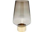 Tischvase KARE DESIGN "Vase Noble Braun", braun, B:24cm H:40cm T:24cm, Glas, Stahl, Vasen, Tischvase