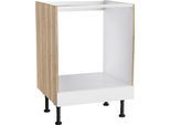 Herdumbauschrank KOCHSTATION "Aken", weiß (weiß, wildeiche nachbildung), B:60cm H:87cm T:58,4cm, Schränke, Herdumbauschrank