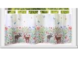 Scheibengardine WECKBRODT "Leo" Gr. 1, bunt (multi), B:120cm H:45cm, Voile, Polyester, Gardinen, Scheibengardine, Bistro, Voile, bedruckt, Winter, HxB 45x120cm, Gardine, Store