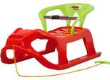 Schlitten JAMARA "Snow Play Schlitten Snow-Star 90 cm, mit Rückenlehne", rot, Schlitten, KinderB:46cm H:29cm L:90cm, Kunststoff, Schlitten, Made in Europe, B:46cm H:29cm L:90cm