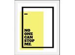 Bild QUEENCE "No one can stop me", weiß (farbe rahmen: schwarz, farbe bild(er): weiß), B:30cm H:40cm, Acrylglas, Holz, Papier, Bilder, Bild, gerahmt