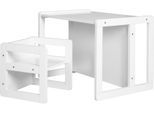 Kindersitzgruppe ROBA "3in1, weiß", weiß, Sitzmöbel-Sets, Kinder, MDF, Kindersitzgruppe, als Wendehocker mit 3 verschiedenen Höhen verwendbar