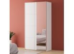 Schwebetürenschrank FORTE "Fittio. Made in Europe, 2 Schiebetüren, modernes Design", weiß, B:120,1cm H:235cm T:61,2cm, Holzwerkstoff, Schränke, Schwebetürenschrank, Höhe 2,35 mtr, stehende Montage, Spiegel