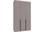 Kleiderschrank WIMEX "Mugano,in 5 Breiten,2 Höhen,2 Tiefen, viele Farben, Made in Germany", saharagrau, griffe schwarz, B:135cm H:236cm T:58cm, Holzwerkstoff, Schränke, Kleiderschrank, mit langen Griffen aus Metall, mit oder ohne Spiegel