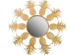 Dekospiegel "Annama", gold (goldfarben), B:50cm H:50cm T:2cm, MYFLAIR MÖBEL & ACCESSOIRES, Spiegel, Dekospiegel, Wandspiegel, gold, Landhaus, rund, Rahmen aus Metall, Blütenform
