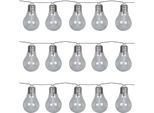 LUXFORM Lichterkette "Solar-Lichterkette Corfu Partybeleuchtung - 15xLED", transparent (transparant), Gesamtlänge 3,8m, Lichterketten, Aus Glas gefertigt, Lichterkette