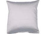 Kissenbezug JANINE "Colors Mako Satin", grau (platinfarben), B:80cm L:80cm, Mako-Satin, Mako-Satin, Kissenbezüge, Kissenbezug, mit Reißverschluss, uni Kissenhülle, feinfädig, 100% Baumwolle