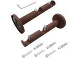 Doppelträger LIEDECO, braun (rostbraun), L:12cm Ø:1,6cm, Gardinenstangenhalterungen, Doppelträger, für Gardinenstangen Ø 16 mm
