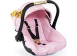 Puppen Autositz BAYER "rosa/goldfarben Schleife", rosa (schleife rosa, goldfarben), Puppenausstattungen, KinderB:34cm H:38cm T:45cm, Kunststoff, Metall, Puppen Autositz, mit Dach, B:34cm H:38cm T:45cm