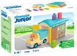 Konstruktions-Spielset PLAYMOBIL "LKW mit Sortiergarage (71686), JUNIOR", bunt, Spielbausteine, Baby, Kunststoff, Konstruktions-Spielset, Made in Europe