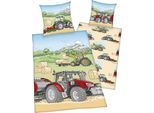Kinderbettwäsche "Traktor", bunt, B/L: 135cm x 200cm, 1 Stk., 1 Stk., Flanell, B/L: 80cm x 80cm, Flanell, Obermaterial: 100% Baumwolle, HERDING YOUNG COLLECTION, Bettwäsche, Kinderbettwäsche, mit tollem "Traktor" Motiv