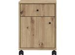 Rollcontainer FORTE "Tempra", braun (artisan eiche), B:38,6cm H:54,2cm T:42cm, Holzwerkstoff, Rollwagen, Rollcontainer